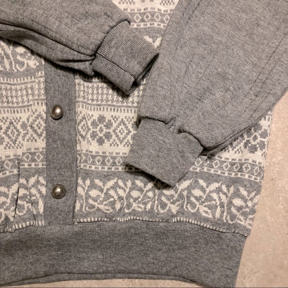 👛 Faux sweater vest/mock turtleneck. Heather grey & grey winter knit. Small - Picture 6 of 9